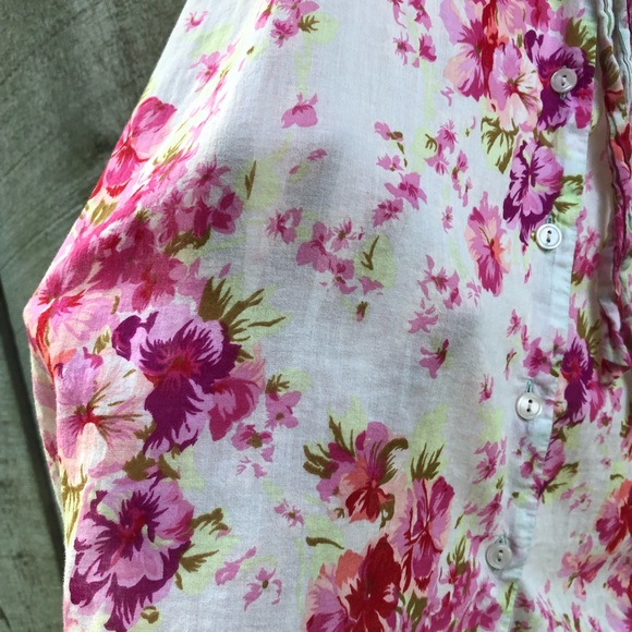 Topshop | floral v-neck button down tank top - Picture 5 of 6